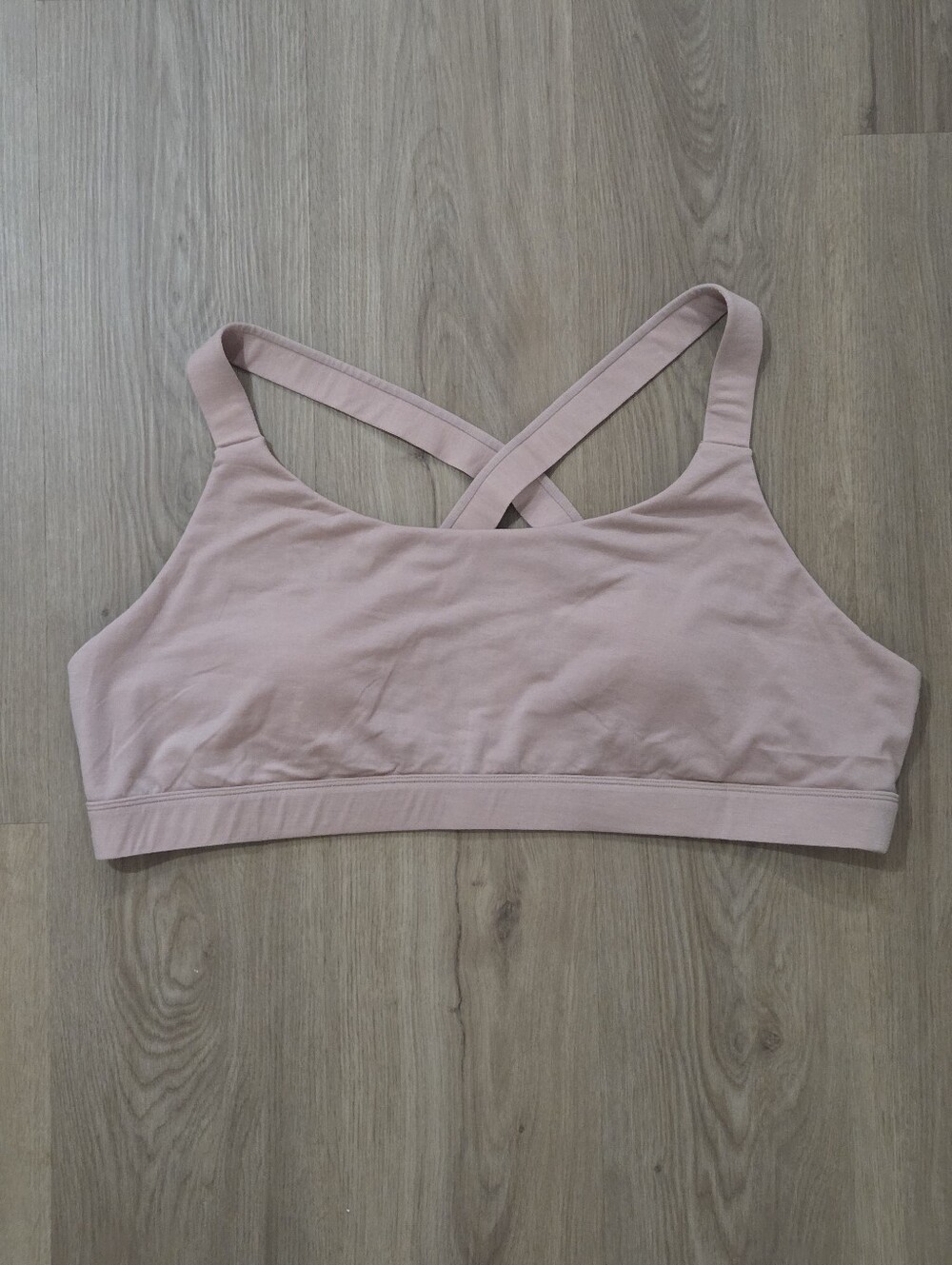 Woolx Livi Merino Wool Bra 2X Dusty Pink Cross Back Padded Sports Bralette Gorp